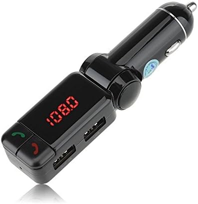 Glotronic Wireless Bluetooth Dual USB Port Car Charger Adaptor FM Transmitter Play iPhone Samsung HTC Smart Phone Music to Car Stereo Audio