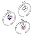 Sterling Silver Cubic Zirconia Heart Drop in Pink, title=