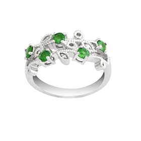 Buy 14k White Gold Emerald and Diamond Vine Ring by Amazon.com Collection