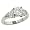 Trapezoid Diamond Engagement Ring .68cttw (CZ ctr)