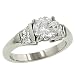 Trapezoid Diamond Engagement Ring .68cttw (CZ ctr)