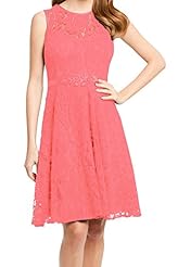 Sleeveless Cocktail Short Polyester Jeweled Crystal Lace Prom Dress/Party Dress/Wedding Dress  With a Ribbon  and a Sash 