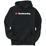 I love Skateboarding Black Hoodie Mens
