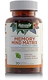 Memory Mind Matrix - Cognitive Health Formula Supports Mental Clarity, Long Term Memory, Focus | with Ginkgo Biloba, St. John's Wort, DMAE, L-Glutamine | Caffeine Free Memory Supplements