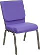 Purple Fabric Stacking Church Chair with Gold Vein Frame Finish [XU-CH-60096-PU-GG]