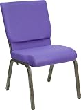 Purple Fabric Stacking Church Chair with Gold Vein Frame Finish [XU-CH-60096-PU-GG]
