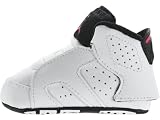 JORDAN 6 RETRO (CB) CRIB INFANT BABY 384668-103 (2, WHITE/PINK FLASH-VOLT-MRN BLUE)