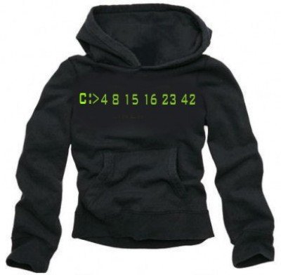 LOST 4 8 15 16 23 42 Zahlen Kapuzensweatshirt schwarz