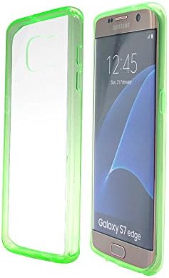 Galaxy S7 Edge Case, Ebakx[Acrylic Clear Cushion]Transparent Colorful Acrylic Clear Hard Case For Samsung Galaxy S7 Edge Hybrid Bumper and Ultra Slim Clear Back Hard Panel Cover (Crystal Clear Green)