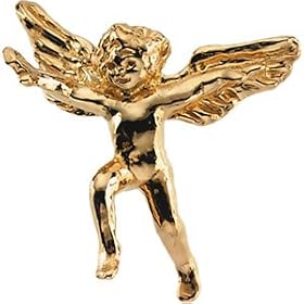 14k Yellow Gold Angel Lapel Pin 15x17mm by JewelryWeb