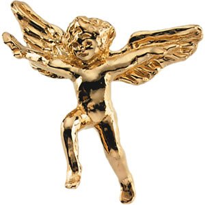 14k Yellow Gold Angel Lapel Pin 15x17mm by 