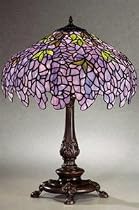 Tiffany table lamp 2 light bronze finish Wisteria style