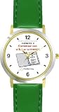 Habit 2 - Begin with the End in Mind (Spanish Text) - DELUXE TWO-TONE WATCH from THE 7 HABITS - WATCH COLLECTION BY WATCHBUDDY&reg; - Arabic Numbers - Green Leather Strap-Size-Children's Size-Small ( Boy's Size & Girl's Size )