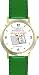 Habit 2 - Begin with the End in Mind (Spanish Text) - DELUXE TWO-TONE WATCH from THE 7 HABITS - WATCH COLLECTION BY WATCHBUDDY&reg; - Arabic Numbers - Green Leather Strap-Size-Women's Size-Small