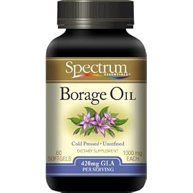 Spectrum Essentials Borage Oil Capsules, 1000 mg, 60 Count Bottle