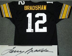 Terry Bradshaw Pittsburgh Steelers NFL Hand Signed Authentic Black Jersey