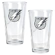 Tampa Bay Lightning 2pc Pint Ale Glass Set - Primary Logo NHL Hockey