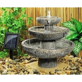 Ambiente Solar Cascade 3-Tier Fountain Water Feature