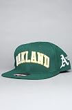 American Needle Hats The Oakland Athletics Second Skin Snapback Cap in Green,Hats for Men, One Size,Green