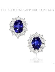6.74ctw cushion cut sapphires and 4.10ctw dia set in 18k white gold clip-on earrings, w/ drop loops