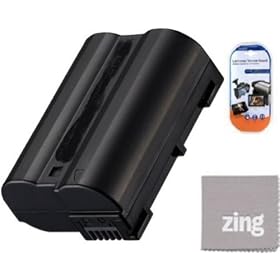 Replacement EN-EL15 Battery for Nikon 1 V1 D600 D800 D7000 Digital SLR Camera + LCD Screen Protectors + Micro Fiber Cleaning Cloth