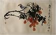 Chinese Brush Painting - Magpie with Lychee "Heir and Happiness" hand painted watercolor on rice paper