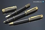 Pelikan 3110 Ductus Gold Fountain Pen - Black/Gold, Fine Nib 960195