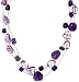 14k Yellow Gold Triple Strand Amethyst Necklace, 17"