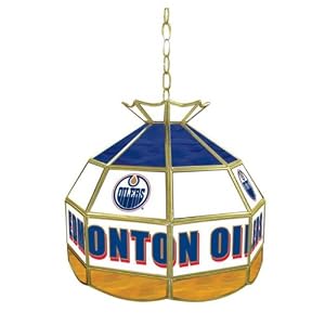 Trademark NHL Edmonton Oilers stained glass Tiffany lamp - 16-inch diameter