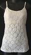 DAISY Stretch LACE Camisole Cami with Built in Shelf Bra and Adjustable spaghetti straps in White
