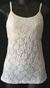 DAISY Stretch LACE Camisole Cami with Built in Shelf Bra and Adjustable spaghetti straps in White