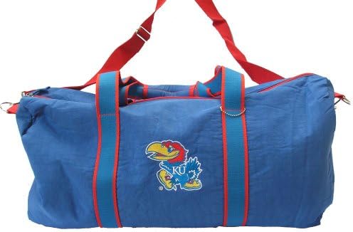 Kansas Jayhawks NCAA Athletic Duffle Bag with Jayhawks Leather Mesh Shoulder Bag