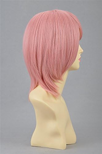 ICOSER 12'' 190g Vocaloid Anime Cosplay Party Short Hair Wigs for Women (Pink)