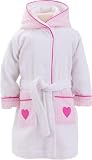Produkt-Bild: Smithy Fashion Kinderbademantel Herz mit Vichykaro in Rosa, Gr. III (110/116)
