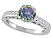 1.37 cts Genuine Mystic Rainbow Topaz and Diamond Solitaire Engagement Ring - 14kt White or Yellow Gold