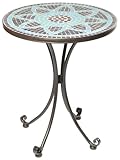 Alfresco Home 24-Inch Le Mans Bistro Table and Base, Mosaic Design