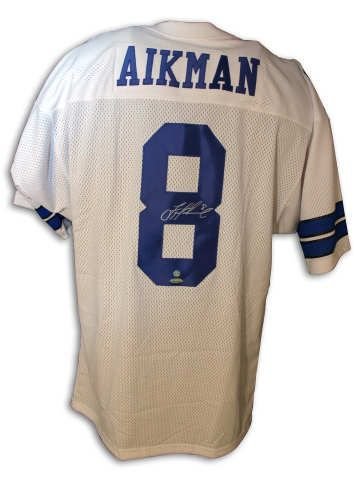 Autographed Troy Aikman Dallas Cowboys Throwback White Jersey