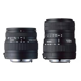 Sigma 18-50mm f/3.5-5.6 & 55-200mm f/4-5.6 DC AF Zoom Lens Set for Canon EOS Digital SLR Cameras