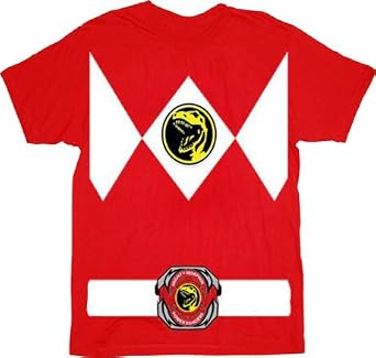 Amazon.com: Power Rangers Red Ranger Costume Red T-Shirt Tee: Clothing