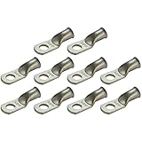 TEMCO 10 Lot 4 AWG Ring 5/16" Hole Terminal Lug Tin Plated Copper Uninsulated Gauge