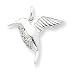 Sterling Silver with Swarovski Crystal Hummingbird Charm