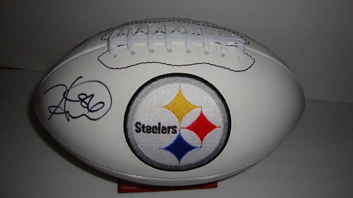 HINES WARD SIGNED AUTOGRAPHED PITTSBURGH STEELERS LOGO FOOTBALL