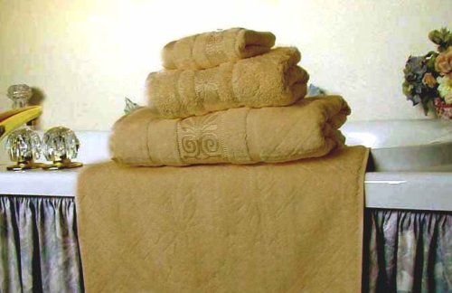 MARRIKAS Egyptian Cotton 6 Piece Jacquard Towel Set GOLD