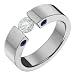 Galatia Titanium Ring with Tension Set Diamond & Sapphires