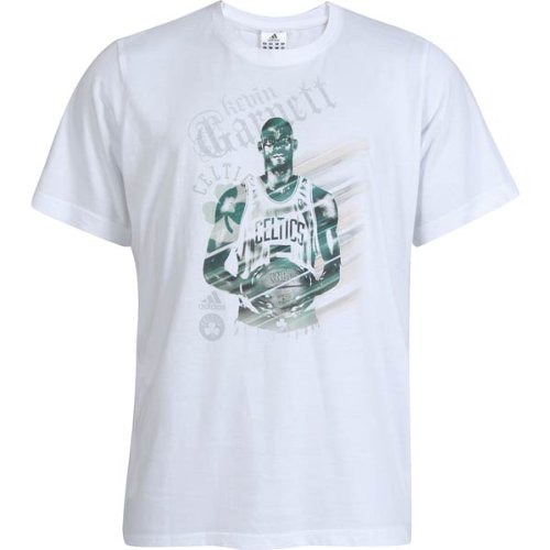 Adidas Herren T-Shirt NBA Fastbreak Kevin Garnett (Boston Celtics), white/green, M, U37855