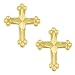 14k Yellow Gold Styled Cross Earrings