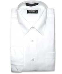 Men's White Dress Shirt w/ Convertible Cuffs