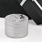 Silver Tone US Eagle Dollar $1 Coin 3 Stages Pieces Large Pollen Spice Herb Mesh Grinder 54 Teeth !