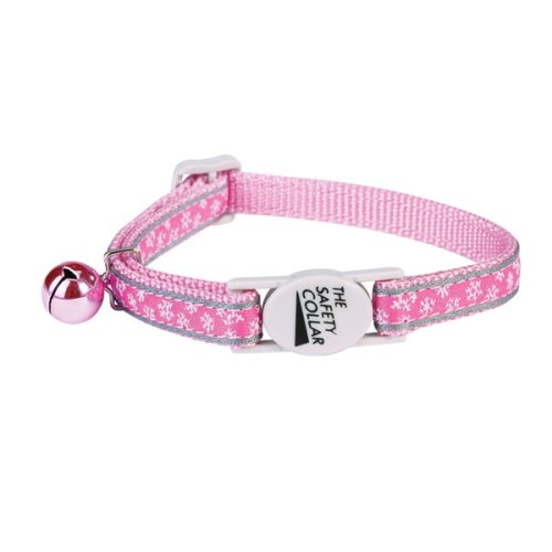 Holiday Winter Cat Collar Collection - Pink Snow