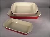 French Home Gourmet 109099S Cast Iron Rectangular Baking Dish 3 Piece Set
